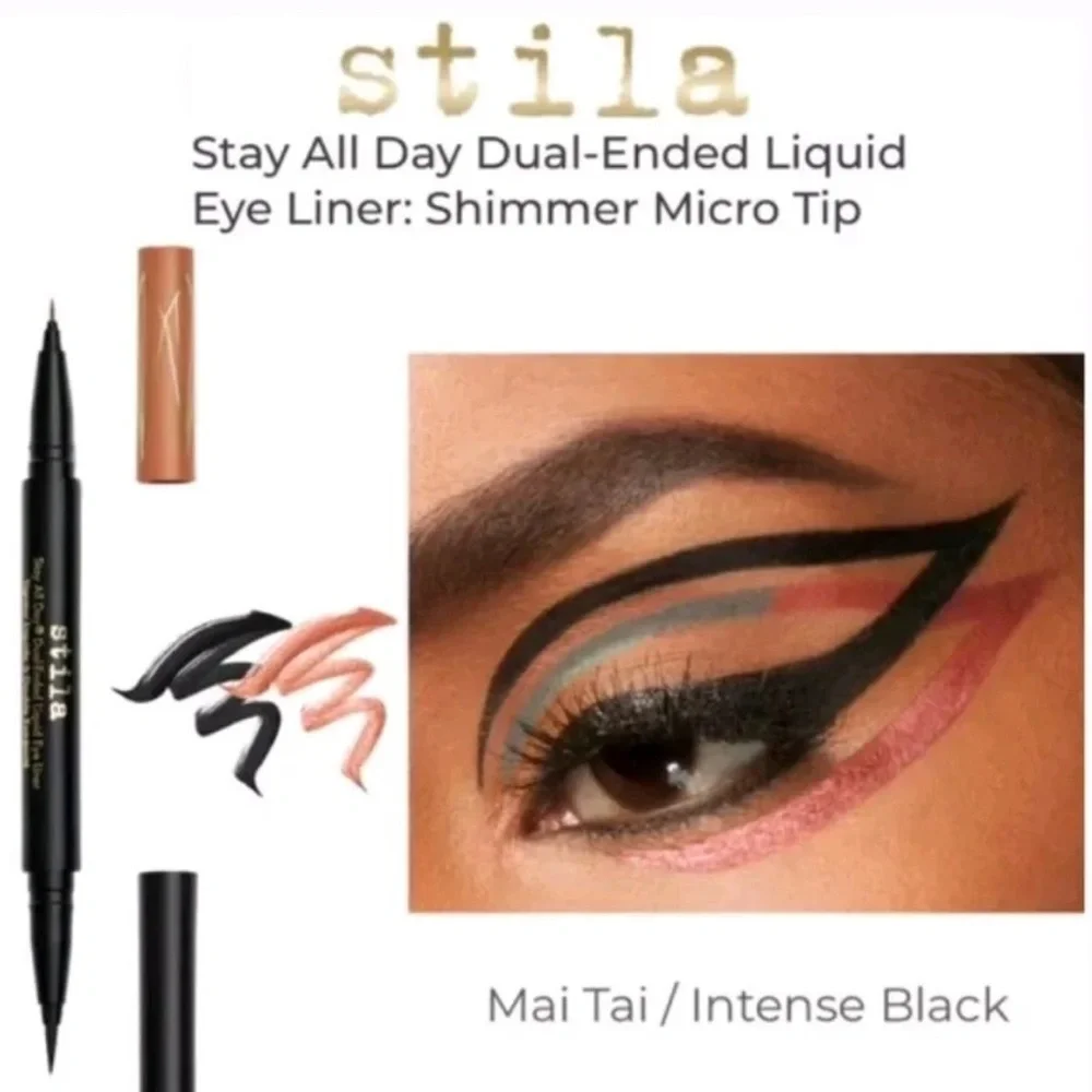 ⚡️💜Stila Stay All Day Dual-Ended Liquid Eyeliner Mai Tai - Intense Black